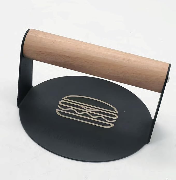 5.5INCH Hamburger Smash Press, Sandwiches Flat Top Grilling Sear Sizzle Griddle Accessories Burger Smash King Gifts for Men and Dad