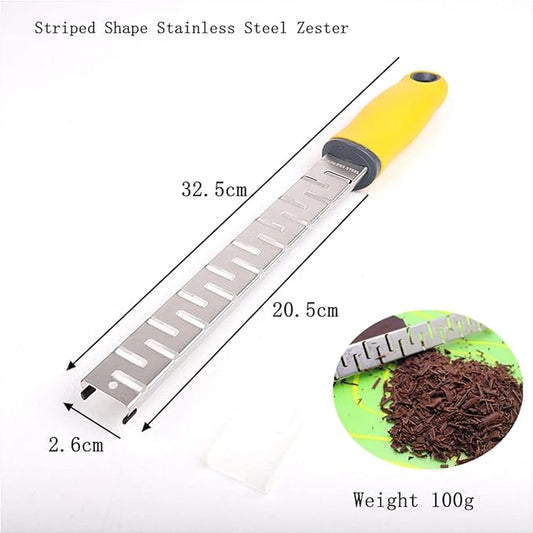 LoBake(LoBake) 3 Designs Toothed Striped Multifunctional Stainless Steel Lemon Zester Cheese Chocolate Ginger Grinder Fruit Grater Kitchen Tool (Small Striped)