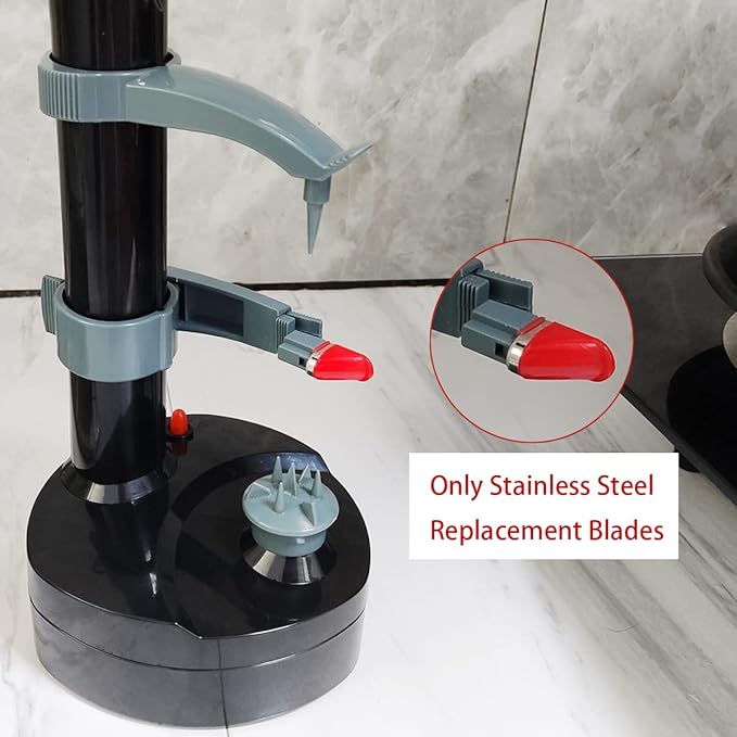 Stainless Steel Replacement Blades 15 Pieces for Automatic Electric Potato Peeler, Automatic Rotating Fruits Vegetables Cutter Peeling Tool (Red)