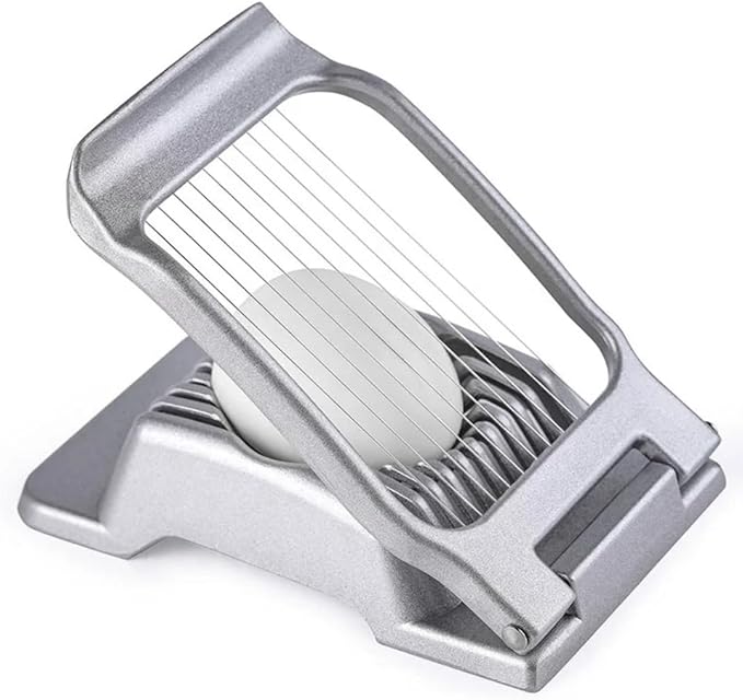 Egg Slicer for Hard Boiled Eggs Egg Cutter Strawberry Slicer Heavy Duty Aluminium Tomato Slicer Stainless Steel Wire Multipurpose Egg Slicer Dicer for Soft Fruit