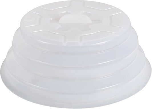 Kichwit Silicone Microwave Plate Cover Collapsible, Dishwasher Safe and BPA Free, 11", White