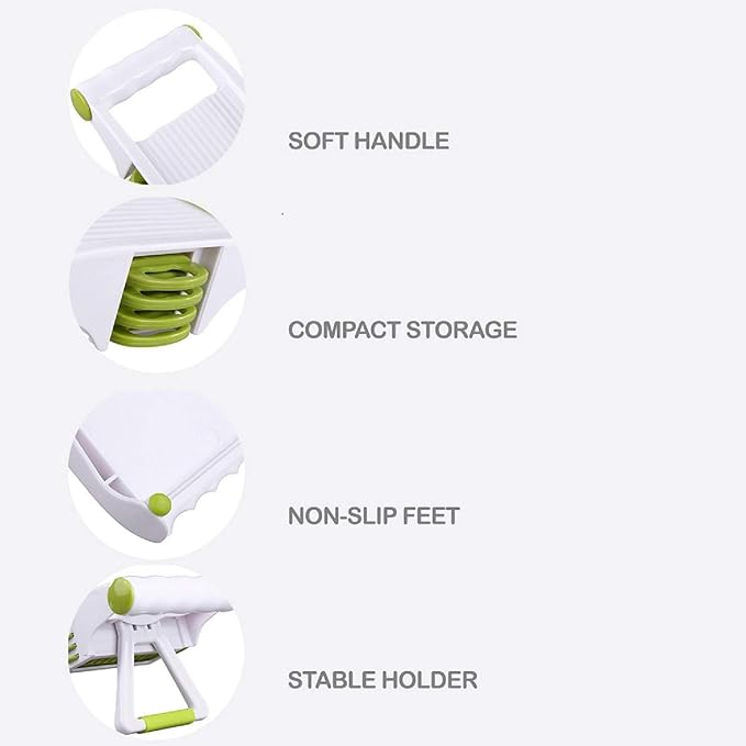 Mandoline Slicer – Adjustable Vegetable Mandolin, Fruit zucchini Slicer, French Fry Cutter,Crinkle Cutter Food Waffle,Julienne Grater,Garlic Grinder(White)