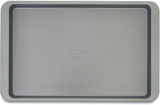 KitchenAid Premium Aluminized Steel Baking Sheet, Nonstick, 10x15 Inch, Contour Silver (Pack of 6)