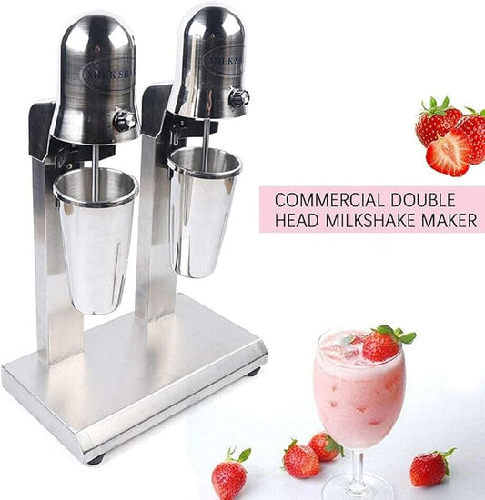 Milkshake Maker Electric Drink Mixer Commercial Milkshake Machine Stainless Steel 560W 2 Gears Speed (Double Head C)