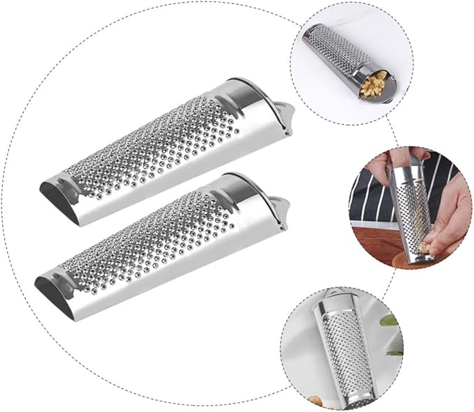 Cabilock 2pcs Stainless Steel Grater for Kitchen Use Multi-functional Ginger Cheese and Vegetable Graters Lightweight Kitchen Gadgets for Easy Shredding and Grating