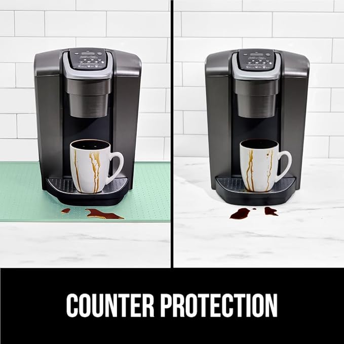 GORILLA GRIP Silicone Coffee Mat, Espresso Machine Bar Accessories, Keep Kitchen Counters Clean, Stays in Place, Waterproof and Heat Resistant Dish Drying Mats, Home Decor Essentials, 11.5x18.9, Mint