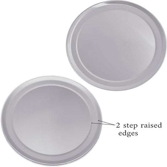 Bosrahl Pizza Tray, Round Pizza Baking Pan, Wide Rim Aluminum Pizza Cooking Trays, Set of 2 (10 Inch)