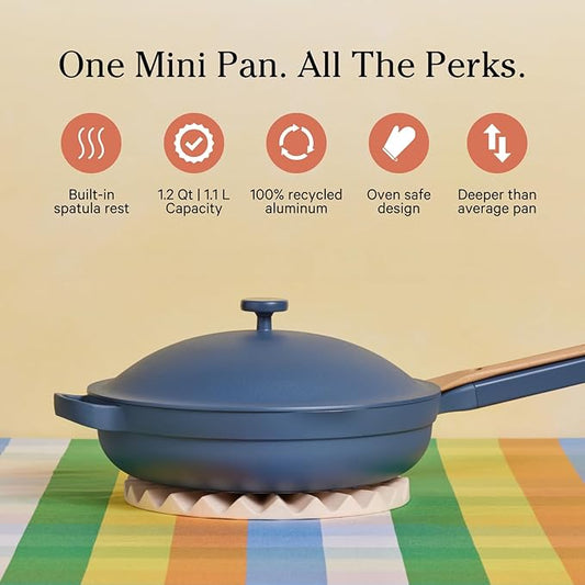 Our Place Mini Always Pan & Mini Perfect Pot Bundle | Multi-Functional Cookware Set Replaces 18 Pieces | Blue Salt