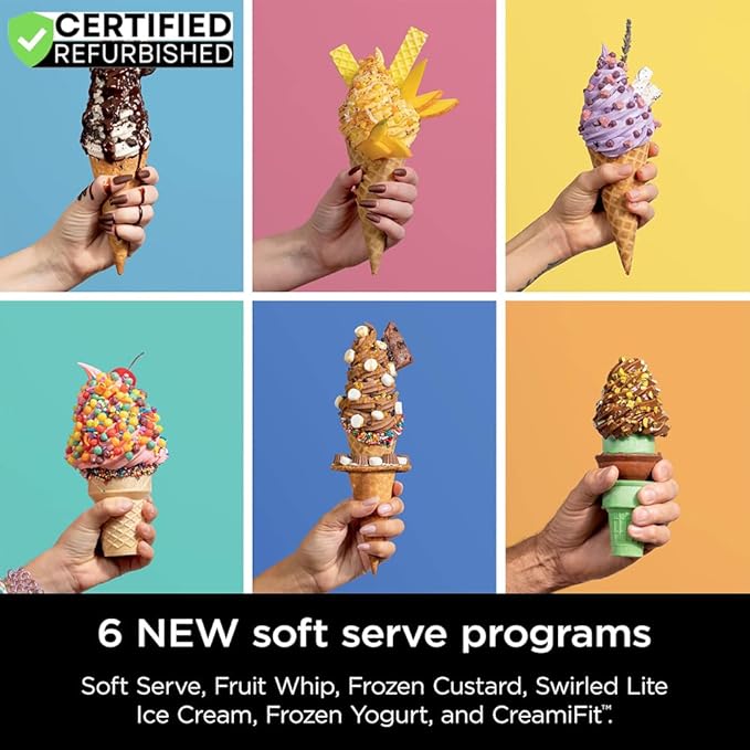 Ninja NC701 CREAMi Swirl 13-in-1 Soft Serve Ice Cream Machine (Renewed) Bundle with 2 YR CPS Enhanced Protection Pack
