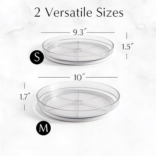 NOSTALGIQ Set Lazy Susan - Lazy Susan Organizer 2-Pack - Rotating Cabinet & Spice Rack, Clear
