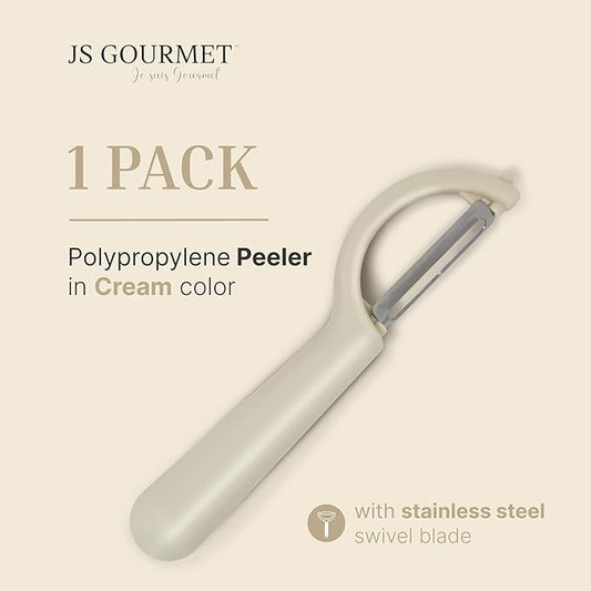 Swivel Vegetable Peeler with Built-in Eye Remover – Stainless Steel Blade with Comfortable Handle, Fruit and Vegetable Slicer, Potato and Carrot Cutter – Kitchen Tools & Accessories – Cream