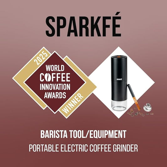 SPARKFE Portable Electric Coffee Grinder, Rechargeable Handheld Grinder with Stainless Steel Conical Burr, Adjustable Grind Settings, for Espresso, Moka, Pour Over, French Press, Cold Brew, Obsidian