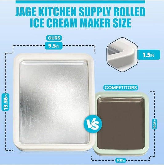 Extra Large Rolled Ice Cream Maker (14"x10") - Make Instant IceCream w/the Family - Manual Roll Your Own IceCream - Roll Ice Cream Tray