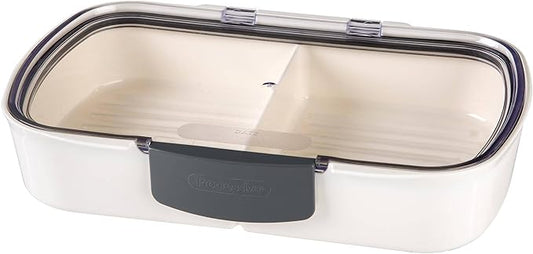 ProKeeper Split Deli Food Storage Container with Air-Tight Silicone Seal and Dry Erase Compatible Lid, 11.75