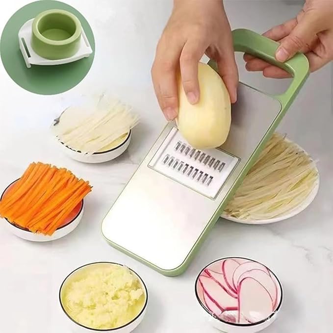 6-in-1 Mandoline Slicer, Once for All Safe Mandoline Slicer Stainless Steel for Kitchen, Vegetable Chopper Slicers, Detachable Blade, Kitchen Chopping Artifact, Versatility(2PCS)