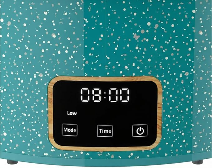 Pioneer Woman 6-Quart Programmable Digital Slow Cooker with Locking Lid – Portable Design & Dishwasher Safe (Teal)