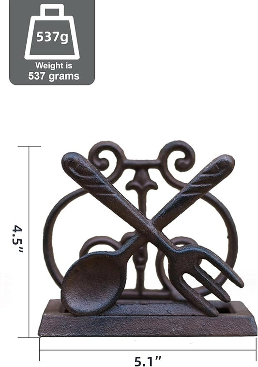 Exquisite Vintage Cast Iron Napkin Holder With Playful Standing Animal Motif - Elevate Elegance And Functionality In Your Table Setting (Tableware)