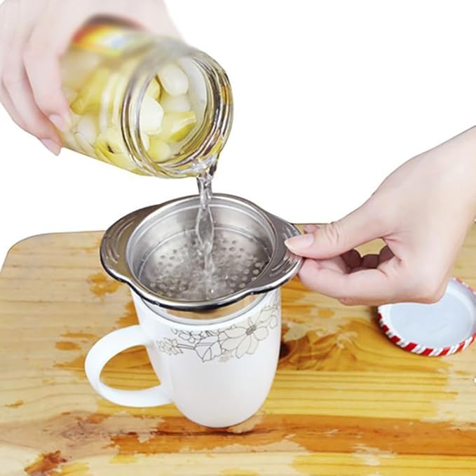 2 Pcs Stainless Steel Can Strainers Vegetable Fruit Can Strainers Food Can Strainer Sieves Tuna Can Filters Tuna Press Can Strainers Sieve Oil Drainers