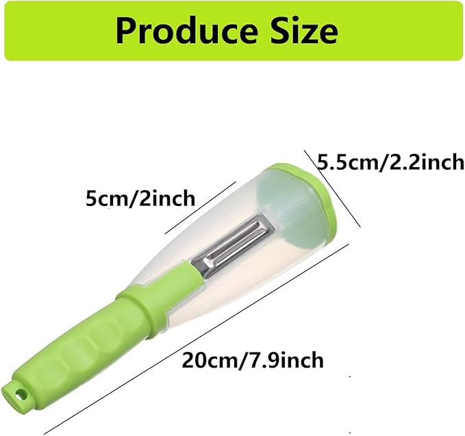 Vegetable peelers for kitchen, Potato Peeler, Fruit Carrot Veggie Peelers Built-in peel catcher, Peeler with Ergonomic Non-Slip Handle,Dishwasher safe for home, office and camping(Green)