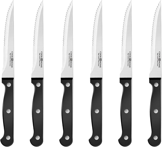 Cook N Home Kitchen Knife Set with Bamboo Storage Block 15-Piece, High Carbon Stainless Steel Blade, Black
