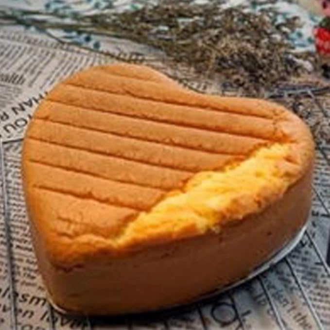 kefyixc Heart-shaped cake pan, heart-shaped cake tin, aluminum, 6-inch heart-shaped-pan, for weddings, parties, family and other occasions cake (6 x 3 Inch,Set of 2)