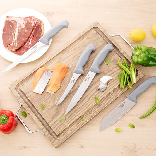 Restaurantware 6 Inch Boning Knife Stainless Steel Ergonomic Handle Non-Slip Grip Durable Kitchen Knife, Dishwasher-Friendly for Home Cooking, Meat, Fish, Poultry, Gray