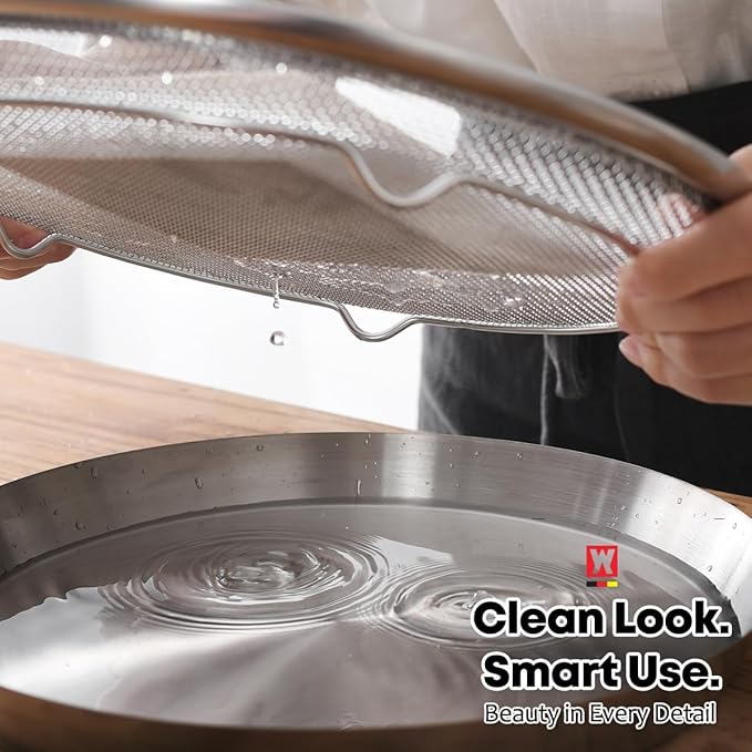 Stainless Steel Mesh Tray Set with Drip Pan, Air Fryer Basket and Tray, Kitchen Colander, Vegetable and Fruit Strainer, Food Filter, BBQ Prep Tool, Fruit Serving Dishes (11.42 inch)