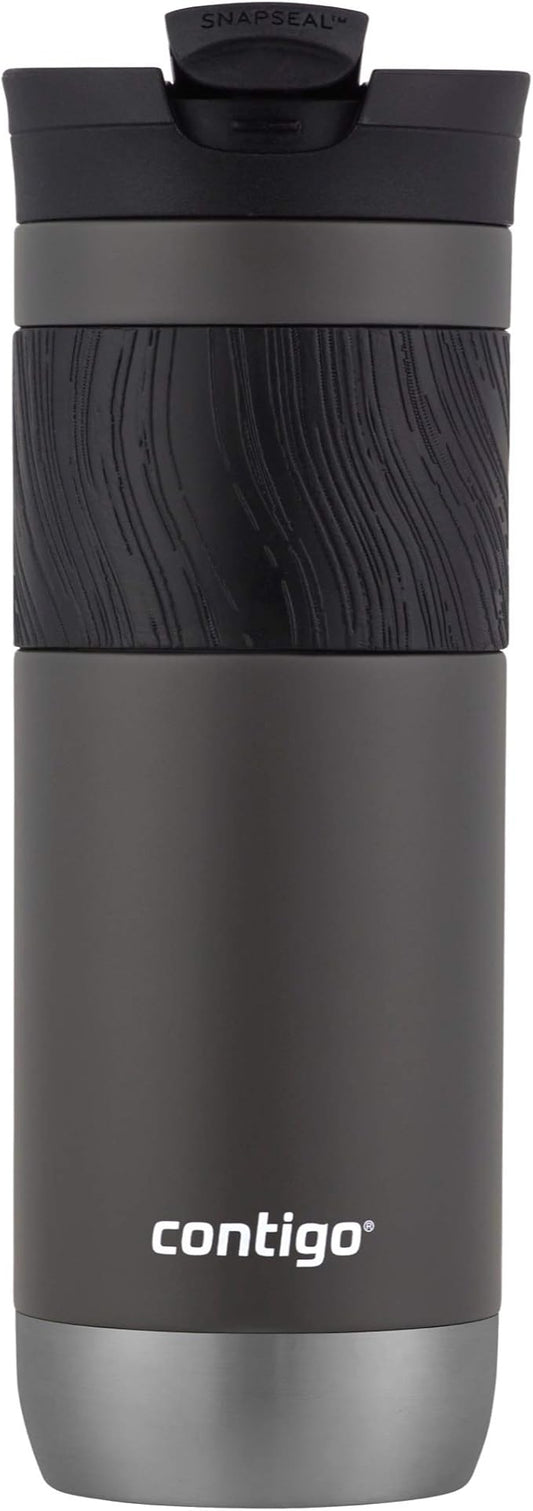 Contigo Byron Vacuum-Insulated Stainless Steel Travel Mug with Leak-Proof Lid, Reusable Coffee Cup or Water Bottle, BPA-Free, 20oz 2-Pack in Sake & Blue Corn Perfect for Hot and Cold Beverages
