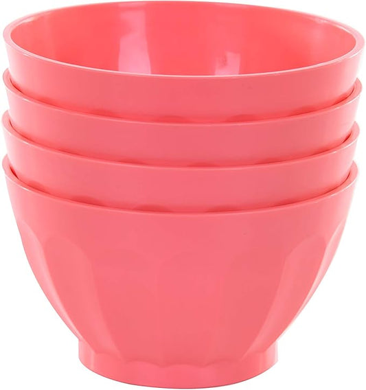 Mintra Home Unbreakable Bowls 4pk (Small - 250ml, Salmon) - (Part Of A Set) - Salad, Snacks, Breakfast Cereal, Fruit, Popcorn, Soup - Shatterproof, BPA Free