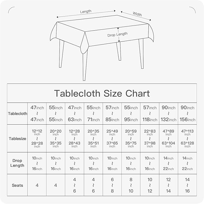 BALCONY & FALCON Rectangle Tablecloth Washable Wrinkle Resistant and Water Proof Table Cloth Decorative Linen Fabric Tablecloths for Dining Parties Kitchen Wedding and Outdoor Use (Lake Blue, 55x95)