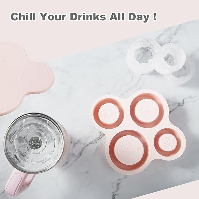 Nax Caki Hollow Cylinder Ice Cube Mold for 20oz 30oz 40oz Stanley Cup Accessories, Silicone Tumbler Ice Mold with Lid for Tumbler Whiskey Cocktails Bourbon