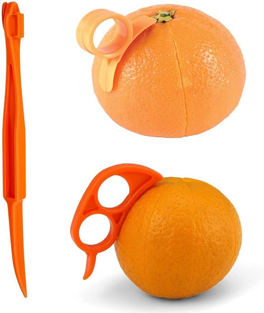 Orange Citrus Peelers, Cosmer Set of 15 Plastic Easy Slicer Cutter Peeler Remover Opener Kitchen Accessories Knife Cooking Tool Kitchen Gadgets (Set A)