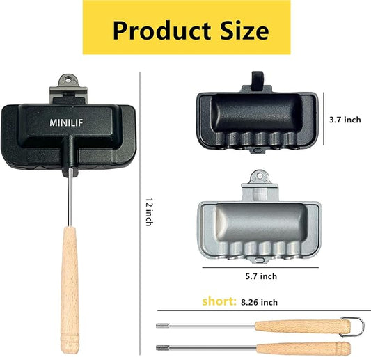 Portable Hot Sandwich Maker - Ideal for Home & Outdoor Use, Sandwich & Hobo Pie Maker, Breakfast Skillet Flip Pan