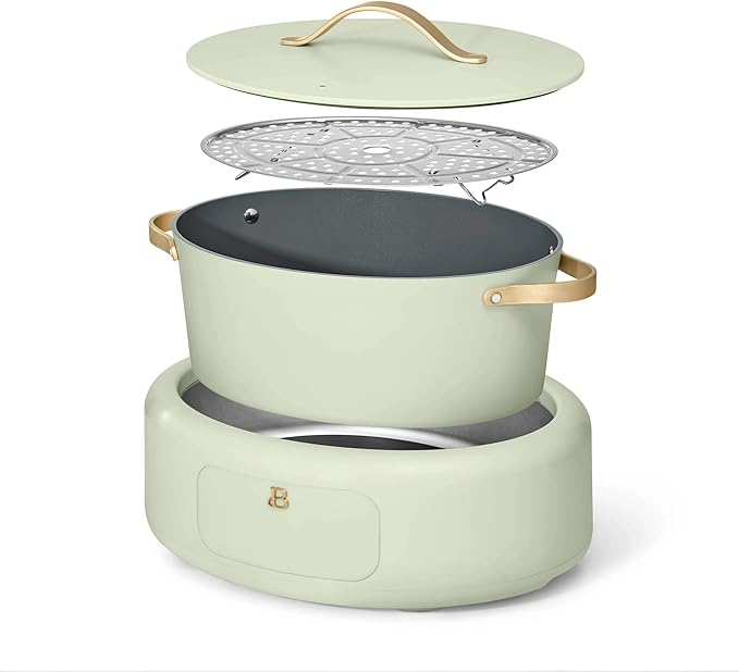 Beautiful 10-in-1 Electric MultiCooker 6 Quart - Programmable Slow Cooker, Sous Vide, Rice Cooker - Sleek Touch Timer & Delayed Start - Kitchen Appliance by Drew Barrymore (Sage Green)