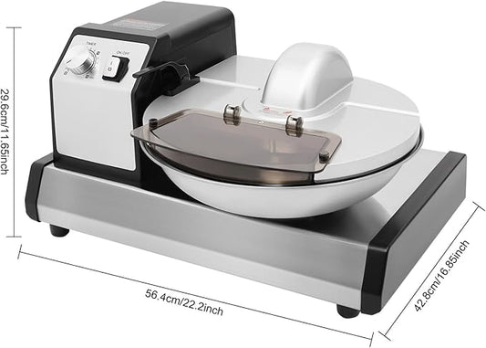 5L/5.28QT Multifunction Meat Bowl Cutter, 250W Commercial Food Processor Heavy Duty Buffalo Chopper, Electric Meat Vegetable Grinders for Home Use,0-15 Mins Timer,Output 100 lbs/H,Spare Blade & Gloves