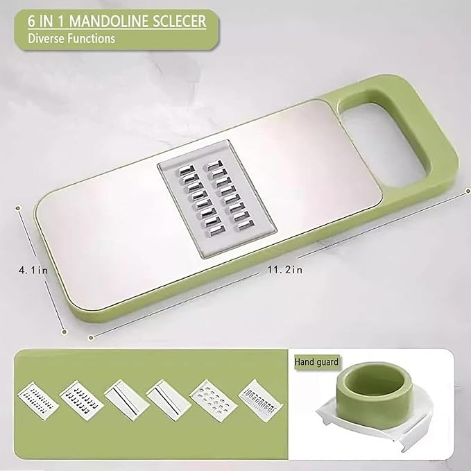 Martivex Slicer, 6-in-1 Vegetable Cutter, Mandoline Slicer for Kitchen, Vegetable Slicer Cutter with Multi Blade, Cheese Grater, kitchen gadgets (2pcs)