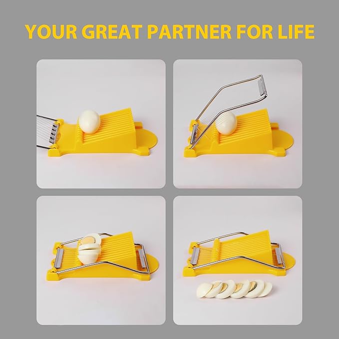 2 PACK Multi-purpose Stainless Steel Wire Boiled Egg Slicer,Cuts 10 Slicers for Luncheon Meat,Cheese,Butter,Banana,Avocados