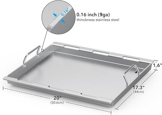 Stanbroil Full Size Griddle Insert for Weber Spirit 200 Series Gas Grill, Stainless Steel Flat Top Griddle for Weber Spirit I & II S-210 E-210 E-215 E-220