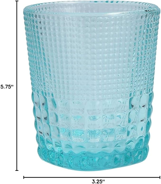 Fortessa Malcolm Iced Beverage Cocktail Glass 6 Pack, 15-Ounce, Pool Blue