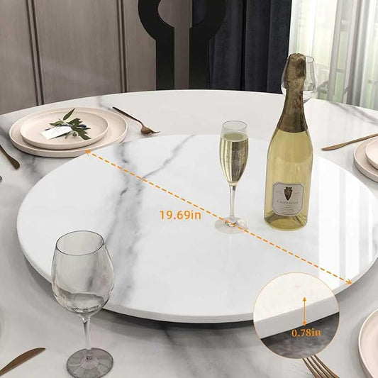 19.69" Lazy Susan for Table Top Sintered Stone Rotating Serving Tray for Dining Table, Kitchen Lazy Susan Organizer Spinning Rotating Food Server Party Centerpieces