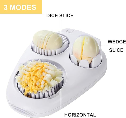 Pumbba Egg slicers 3-in-1 Stainless Steel Egg Cutter, Multipurpose 3-Way Cutter for Hard Boiled Eggs, Strawberry, Tomato, Mushroom & More
