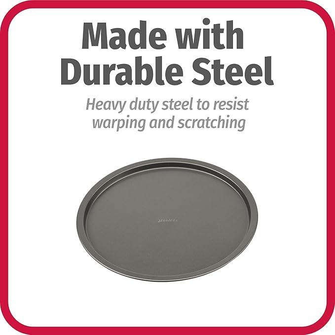 GoodCook Set of 4 Nonstick Steel 10" Personal Pizza Pans Set, Gray
