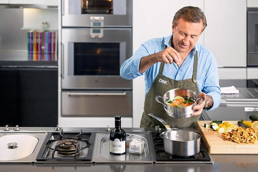 Daniel Boulud Kitchen 3QT Essential Pan – French Inspired Stainless Steel Sautee & Sauce Pan with Heat Resistant Handle, 5-Ply Clad, Induction & Oven Safe, Professional Cookware