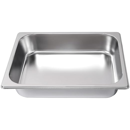 ZeroPone 4 Pack Hotel Pans with Lids, 1/2 Size 2.5" Deep Stainless Steel Steam Table Pans 22 Gauge Anti Jam 12.8" L x 10.4" W Commercial Food Storage Containers Metal Pan