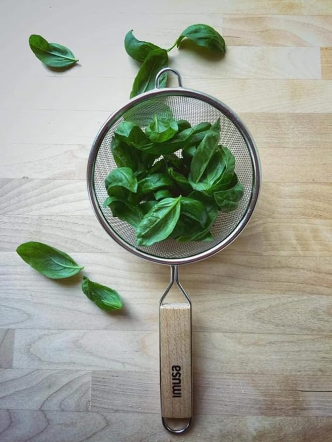 Imusa IMU-71193 6" Stainless Steel Strainer With Wood Handle 6"/16CM