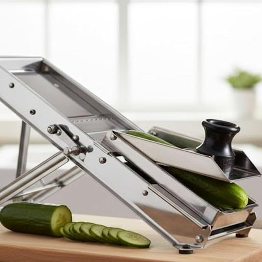 Soro Essentials- Stainless Steel Adjustable Mandoline Food Slicer with 2 Blades Safety Hand Guard- Mandoline Slicer Vegetable Chopper Food Vegetable Slicer Potato Slicers Mandolin Potato Cutter