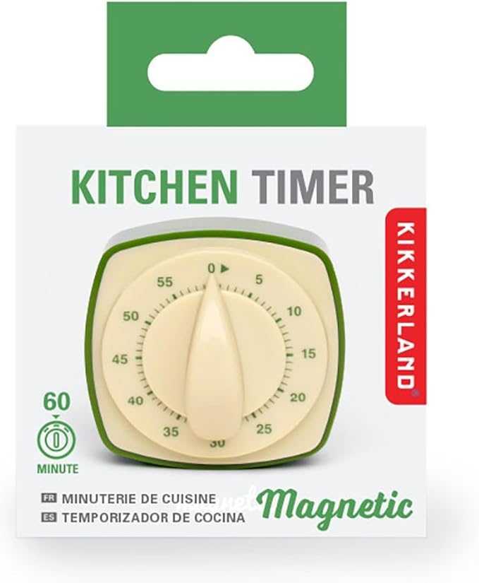 Kikkerland Retro Kitchen Timer – Vintage Decor for Home & Kitchen – Windup Timekeeper, 1 Timer in a Surprise Color