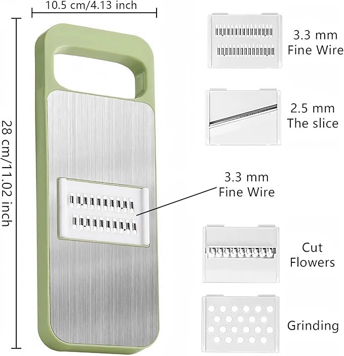 2 Pack 5 in 1 Mandoline Slicer for Kitchen, Vegetable Slicer Multi Blade Potato Chip, Veggie shredder, Vegetable Cutter, Julienne Shredder and peeler For Small Job In Kitchen