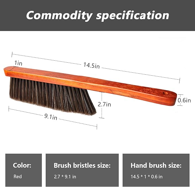 Hand Broom Brush Dust Cleaning : Hand Brush, Dusting Brush, Couch Brush, Soft Brush Cleaning, Dust Broom, Handheld Broom, Bed Brush, Hand Brushes for Cleaning The Bed, Sofa, Fireplace, car, etc., Red