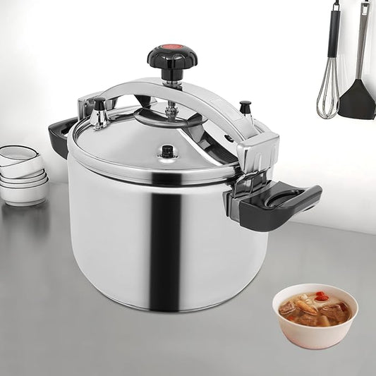 Stainless Steel Pressure Cooker Large Capacity Cooktop Pressure Pot with Multiple Protection Functions for Home Restaurants Canteens, Multiple Stove Compatible (27.47 Qt)